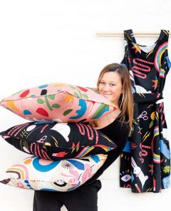 Image 4 Nerida Hansen With Some Products From A Recent Lisa Congdon X Nerida Hansen Fabrics Collaboration