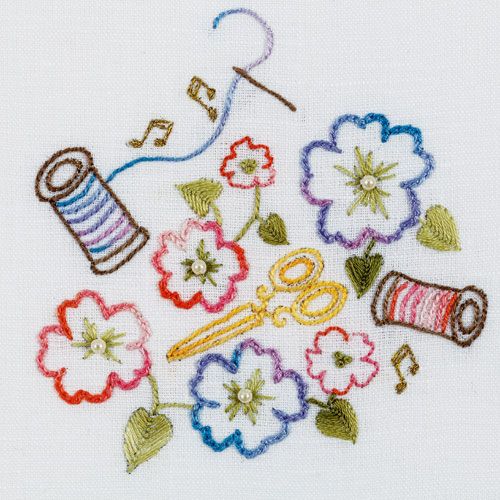 Stitching Makes My Heart Sing Embroidery by Val Laird