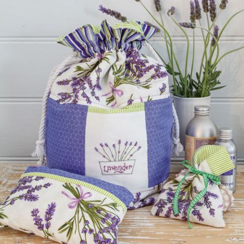 styled shot of lavender bag