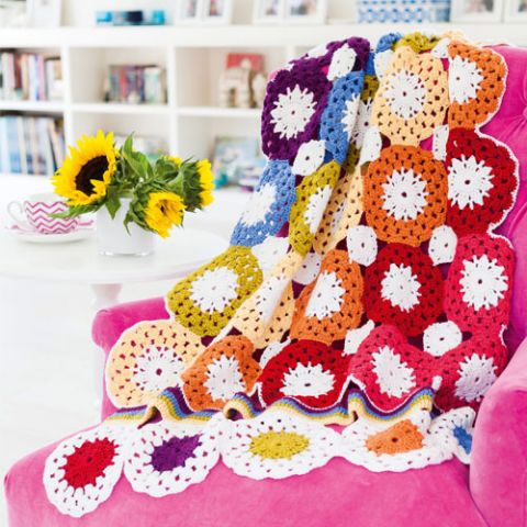 Rainbow Circles Crochet Blanket