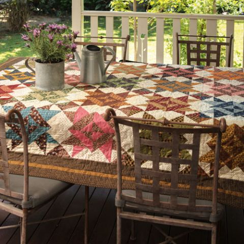 styled shot of scrappy stars quilt